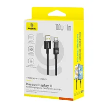 Кабель Baseus Display 2 Series Fast Charging Data Cable USB to Type-C 100W 20V 5A 1m Чорний