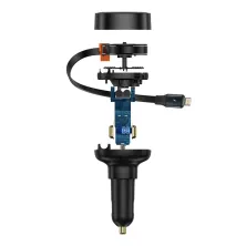 Автомобильное зарядное устройство Baseus Enjoyment Pro Retractable 55W USB и c встроенным кабелем Lightning  0.70м Черный