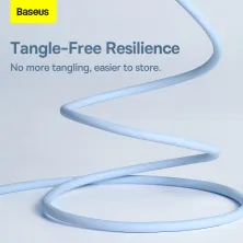 Кабель Baseus Jelly Liquid Silica Gel Fast Charging Data Cable Type-C to Type-C 100W 20V 5A 1.2m Синій
