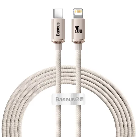 Кабель Baseus Crystal Shine Series Fast Charging Data Cable Type-C to Lightning PD 20W 2m Рожевий