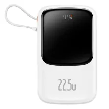 УМБ Baseus Q Pow Pro 20000mAh 22.5W 5A с технологией QC3.0+PD3.0 и Type-C кабелем 22.5W Белый