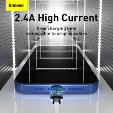 Кабель Baseus Simple Wisdom Series Fast Charging Data Cable USB to Lightning 2.4A 1.5m Набор 2 шт Белый