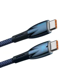 Кабель Baseus Glimmer Series Fast Charging Data Cable Type-C to Type-C 100W 20V 5A 2m Синій