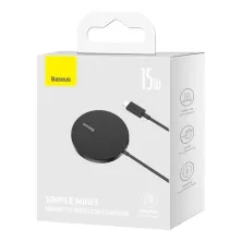 Бездротовий зарядний пристрій Baseus Simple Mini3 Magnetic з функцією MagSafe і Qi 15W Чорний