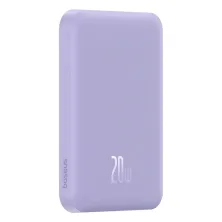 УМБ Baseus Magnetic Mini Wireless Fast Charge 2in1 5000mAh 20W 2.4A QC3.0+PD3.0 з Бездротовою зарядкою Qi 15W Фіолетовий