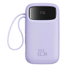 УМБ Baseus Qpow2 Dual-Cable 20000mAh 22.5W 2.4A з технологією QC3.0+PD3.0 та iP 20W+Type-C 22.5W кабелем Фіолетовий
