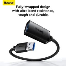 USB подовжувач Baseus AirJoy Series USB3.0 to USB3.0 Extension кабель 1м Чорний