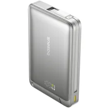 УМБ Baseus Nomos Qi2 Kickstand Magnetic 10000mAh 45W QC3.0+PD3.0 с функцией MagSafe и Qi2 15W и Type-C кабелем 45W Серый