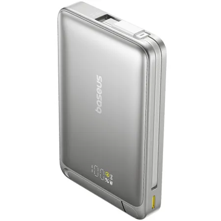 УМБ Baseus Nomos Qi2 Kickstand Magnetic 10000mAh 45W QC3.0+PD3.0 з функцією MagSafe и Qi2 15W и Type-C кабелем 45W Сірий