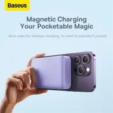УМБ Baseus Magnetic Mini Wireless Fast Charge 2in1 20000mAh 20W 3A QC3.0+PD3.0 с Беспроводной зарядкой Qi 15W Фиолетовый