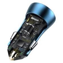 Автомобільний зарядний пристрій Baseus Golden Contactor Pro Dual Quick Charger Car Charger 40W USB+Type-C Блакитний