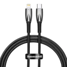 Кабель Baseus Glimmer Series Fast Charging Data Cable Type-C to Lightning PD 20W 1m Чорний