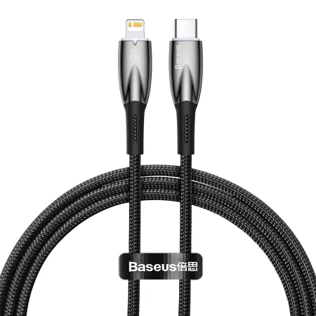 Кабель Baseus Glimmer Series Fast Charging Data Cable Type-C to Lightning PD 20W 1m Черный