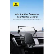 Автодержатель для телефона Baseus UltraControl Mega Series Folding Screen Phone Car Mount в воздуховод Черный