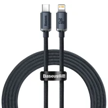 Кабель Baseus Crystal Shine Series Fast Charging Data Cable Type-C to Lightning PD 20W 2m Чорний
