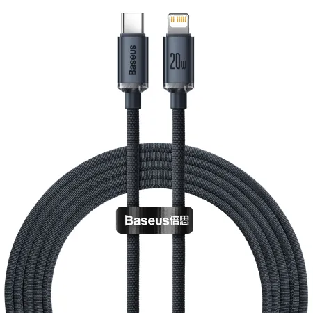 Кабель Baseus Crystal Shine Series Fast Charging Data Cable Type-C to Lightning PD 20W 2m Чорний