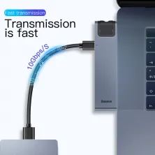USB-хаб Baseus 7in1 Thunderbolt C + Pro 7-Port Type-C HUB Adapter Type-C*2 to USB3.0*2, Type-C*1, 4KHDMI, RJ45, SD, MicroSD Сірий