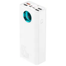 УМБ Baseus Amblight 26800mAh 65W 6A з технологією QC3.0+PD3.0 4USB+Type-C+ кабель Type-C to Type-C 100W 20V/5A 1м Білий