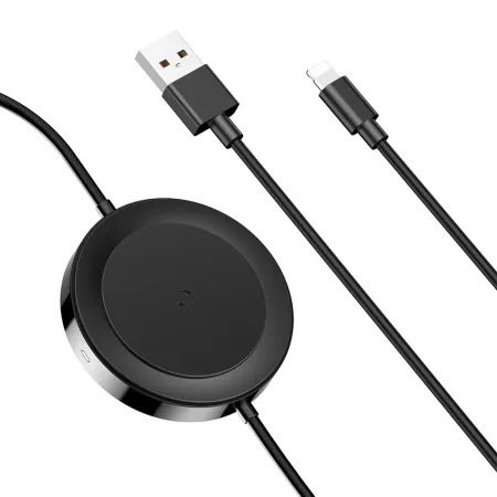 Кабель Baseus iP Cable Wireless Charger Cable USB to Lightning 2A 1.2m с Беспроводной зарядкой 5W Черный