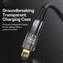 Кабель Baseus Explorer Series Auto Power-Off Fast Charging Data Cable USB to Lightning 2.4A 1m Черный