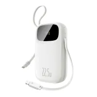 УМБ Baseus EnerFill FC31 Qpow3 Dual-Cable 10000mAh 22.5W с технологией QC3.0+PD3.0 и iP 20W+Type-C 22.5W кабелем Белый
