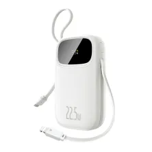 УМБ Baseus EnerFill FC31 Qpow3 Dual-Cable 10000mAh 22.5W с технологией QC3.0+PD3.0 и iP 20W+Type-C 22.5W кабелем Белый