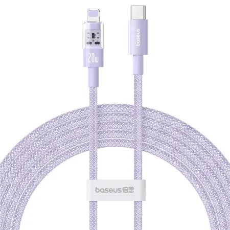 Кабель Baseus Gem Series Fast Charging Data Cable Type-C to Lightning PD 20W 2m Фіолетовий