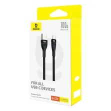 Кабель Baseus Flash 2 Series Fast Charging Data Cable USB to Type-C 100W 20V 5A 1m Чорний