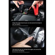 Пускозарядное устройство Бустер Baseus Super Energy Ultra Car Jamp Starter 3in1 12V 26800mAh 3000A с функцией Павербанка 100W 20V/5A и LED фонарика Черный