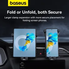 Автодержатель для телефона Baseus UltraControl Mega Series Folding Screen Phone Car Mount в воздуховод Черный
