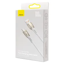Кабель Baseus Glimmer Series Fast Charging Data Cable USB to Type-C 100W 20V 5A 1m Белый