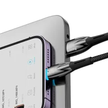 Кабель Baseus Glimmer Series Fast Charging Data Cable USB to Lightning 2.4A 2m Чорний
