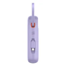 УМБ Baseus Qpow2 Dual-Cable 20000mAh 22.5W 2.4A з технологією QC3.0+PD3.0 та iP 20W+Type-C 22.5W кабелем Фіолетовий