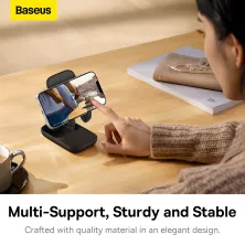 Подставка для телефона настольная Baseus Seashell Series Folding Phone Stand Черный