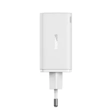 Мережевий зарядний пристрій Baseus GaN6 Pro 65W 2USB+2Type-C + кабель Baseus Type-C to Type-C 100W 20V/5A 1м Білий