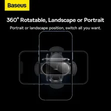 Автодержатель на солнечной батарее для телефона Baseus Steel Cannon pro Solar Electric Car Mount на торпедо Черный