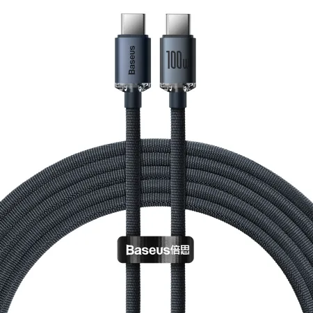 Кабель Baseus Crystal Shine Series Fast Charging Data Cable Type-C to Type-C 100W 20V 5A 2m Чорний