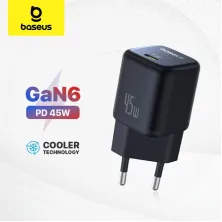 Мережевий зарядний пристрій Baseus PicoGo GaN6 Pro Fast Charger 1C PD3.0 45W Type-C 3A Чорний