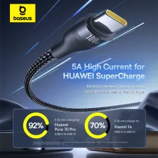 Кабель Baseus Flash Series 3 3-in-2 Fast Charging Data Cable  USB+Type-C to Lightning+Type-C+Type-C 100W 1.5m Чорний