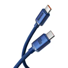 Кабель Baseus Crystal Shine Series Fast Charging Data Cable Type-C to Type-C 100W 20V 5A 2m Синій