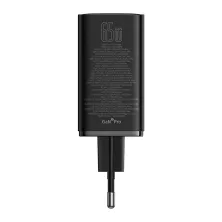 Мережевий зарядний пристрій Baseus GaN6 Pro 65W 2USB+2Type-C + кабель Baseus Type-C to Type-C 100W 20V/5A 1м Чорний