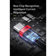 Кабель Baseus Cafule Flash Charging Data Line Cable Type-C to Type-C PD 2.0 QC 3.0 100W 20V 5A 2m Чорно-Червоний