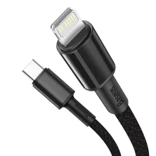 Кабель Baseus High Density Braided Fast Charging Data Cable Type-C to Lightning PD 20W 1m Черный