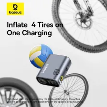 Велокомпресор універсальний Baseus PrimeTrip Series Portable Bike Pump акумуляторний 1750mAh 45W Сірий