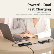 USB-хаб Baseus 6in1 Dual Fast Charging 6-Port Type-C HUB Adapter Type-C to USB3.2*1, USB2.0*1,Type-C3.2*2, Type-C(PD)*1, 4KHDMI Черный