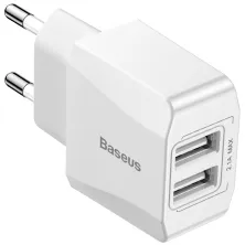 Сетевое зарядное устройство Baseus Mini Dual-U Charger 2USB 2.1A Белый