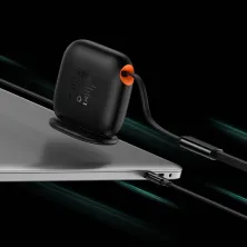 Кабель Baseus Traction Series Retractable 3-in-1 Fast Charging Data Cable Type-C to Lightning+Type-C+MicroUSB 100W 1.7m Чорний