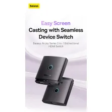 HDMI Світч розгалужувач Baseus AirJoy 2in1 Bidirectional HDMI to 4KHDMI*2 Switch Чорний