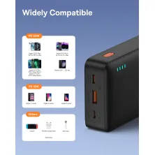 УМБ Baseus Airpow Fast Charge 20000mAh 20W 3A с технологией QC3.0+PD3.0 USB+Type-C + Кабель USB to Type-C Черный