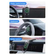 Бездротовий автомобільний зарядний пристрій Baseus C02 Pro Magnetic Wireless Charging Car Mount з технологією Qi 15W Чорний